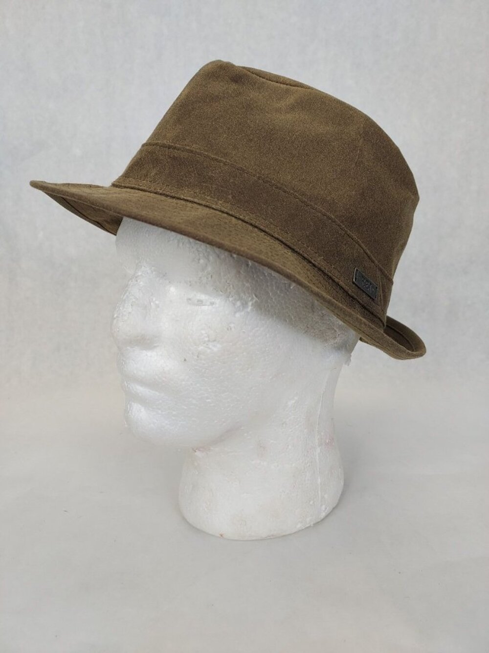 REI Co-Op Waxed Fedora Hat Canvas L/XL Sun Hat Brown Plaid Lined Preppy Hipster